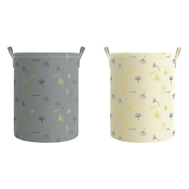 Large Storage Baskets,Foldable Laundry Baskets,Collapsible Canvas Basket for Storage Bin for Kids Room,Toy Organizer with Ginkgo Leaf Pattern,Home Decor,Baby Hamper