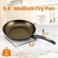 thumbnail image 2 of NutriChef 9.5'' Medium Red Non-Stick Fry Pan with Dark Gray Interior (Model: NCCW12RED), 2 of 6