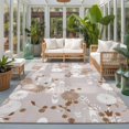 thumbnail image 2 of Area Rugs 5'x7', Brown White Floral Carpet Runner Indoor Outdoor Rugs Home Decor Aesthetic, Spring Botanical Leaves Farmhouse Non Slip Mats Washable Accent Rug for Living Room Bedroom, 2 of 8