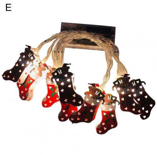 Lámparas LED de Navidad de copos de nieve de Santa Claus, luces LED de decoración con batería, atractivas