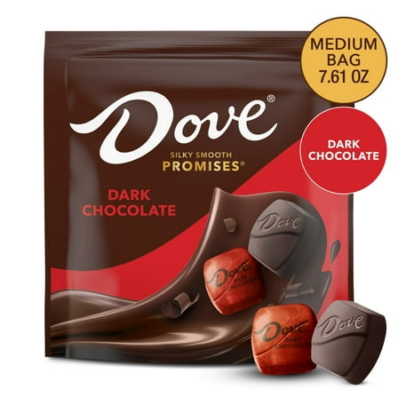 Pack of 3 Dove Promises Dark Chocolate Valentine's Day Candy Bag, 7.61 oz (packaging may vary)