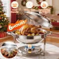thumbnail image 5 of CATGOOD Chafing Dishes for Buffet, 5.3QT Buffet Server Food Warmer, Round Chafer and Buffet Warmer Sets, Chafing Dishes Stainless Steel for Home Parties,Catering Events, 2 Pack, 5 of 11