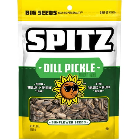 Spitz Sunflower Seeds Dill Pickle Flavored Sunflower Snacks, 6 Ounce Bag Single Pack, Kosher