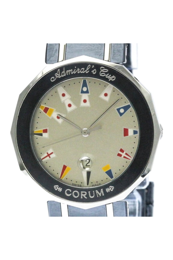 Pre-Owned CORUM Admirals Cup Stainless Steel Quartz Mens Watch 99.810.30 Polished (Good)
