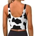 thumbnail image 4 of Goofa Milk Cow Printed Sports Bras for Women, High Impact Running Bra Workout Crop Tank Tops Longline Sports Bra Push up-X-Large, 4 of 9