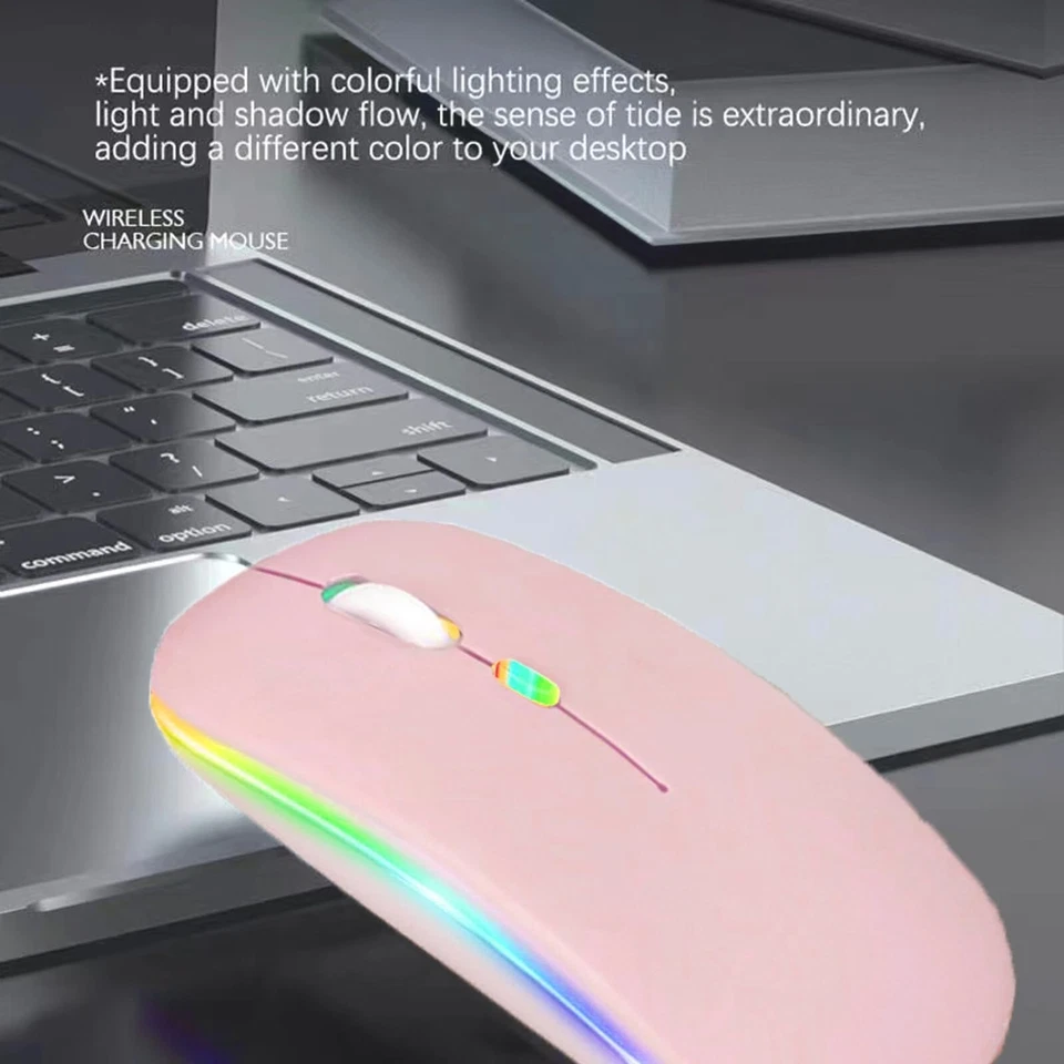 CRESTIN- Wireless Bluetooth Mouse,Led Dual Mode Rechargeable Silent Slim Laptop Mouse,...