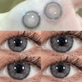 thumbnail image 1 of Lentes de contacto de colores para miopía, lentes de contacto cosméticas con dioptrías, negro, gris, ojos anuales, maquillaje de pupila hermosa, 2 unids/lote por par, 1 of 3