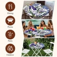 thumbnail image 7 of Spring Flowers Round Tablecloth, Fitted Table Cover with Elastic for 55"-60" Round Tables, Purple Hydrangea Orchid Floral Country Table Cloth Outdoor Indoor Dinning Party Waterproof Tablecloths, 7 of 7