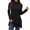 Black, variant on Cotton Women's Loose Fit Turtleneck Knit top Long Sleeve Casual Split Hem Soft Stretch Basic Tee for Daily Comfort S Blue