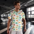 thumbnail image 3 of Wukai Dinosaur Print Men's Short-Sleeved Mesh T-Shirt,Quick-Dry Short Sleeve Workout T-Shirt-XX-Large, 3 of 8
