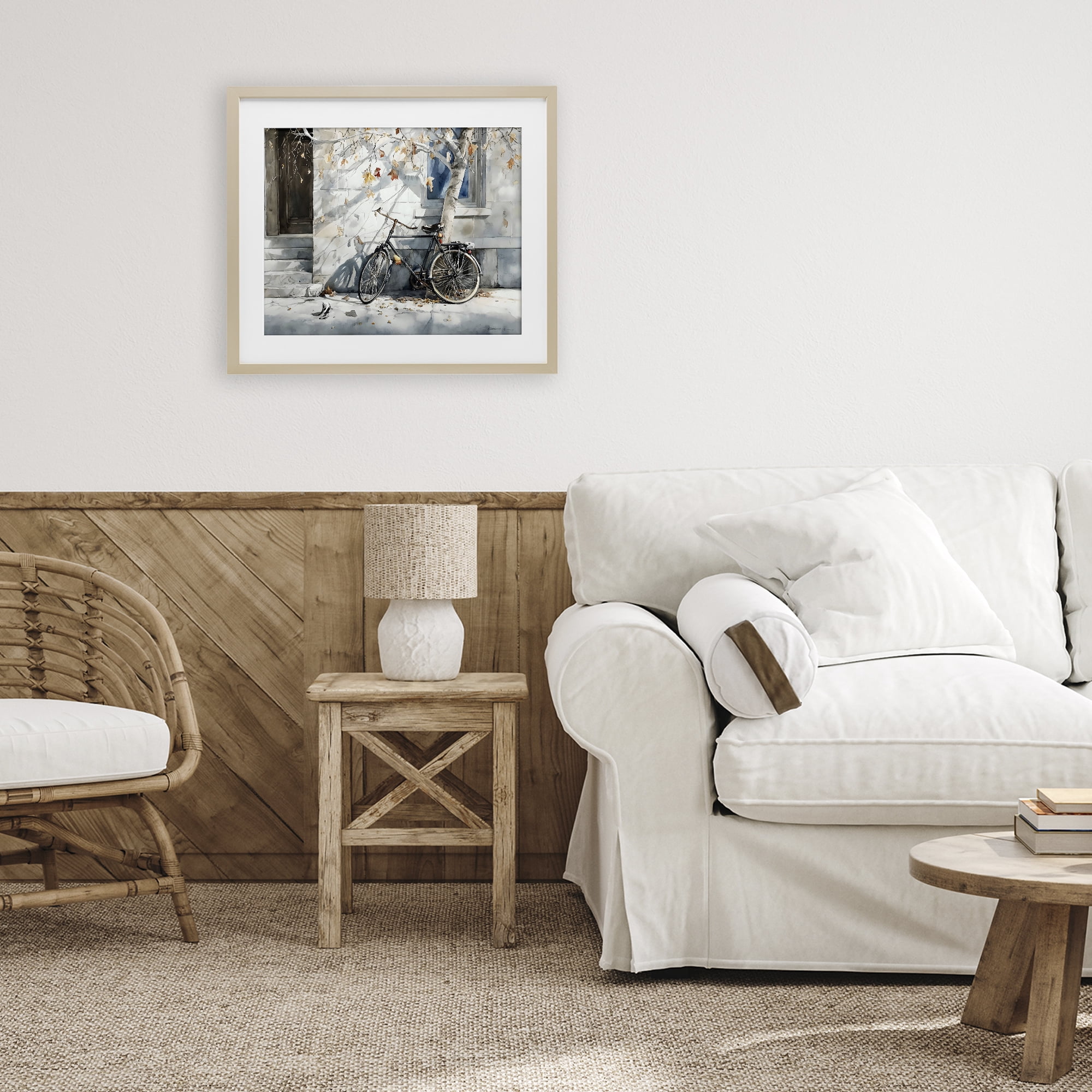 Stupell Industries Autumn Ride on Quiet Street Birch Framed Print Under Glass, design by Franklyn Gregory