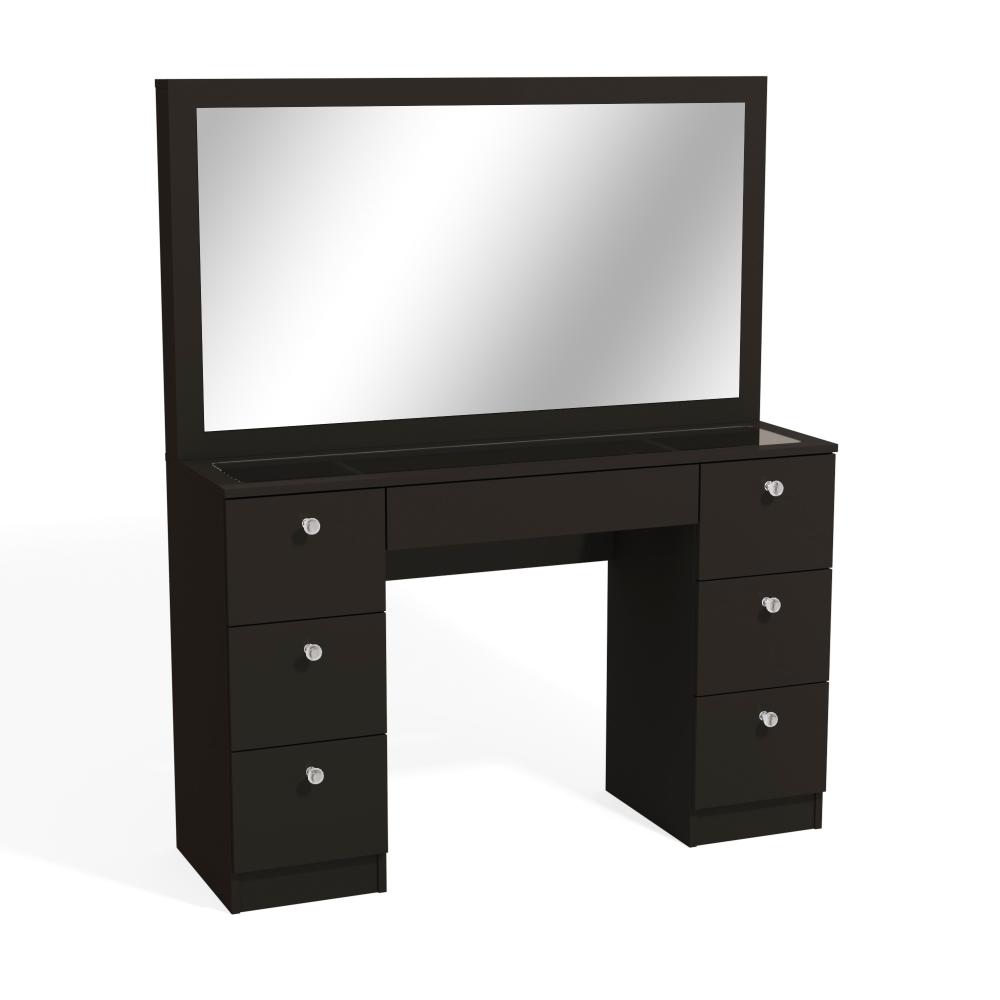 Ember Interiors Chantal Modern Black Painted Vanity Table, USB Port, for Bedroom