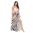 thumbnail image 2 of FORMRS Womens Beach Sarong Semi-Sheer Bikini Wrap Skirt Swimsuit Cover-ups, Black Lines, 2 of 7