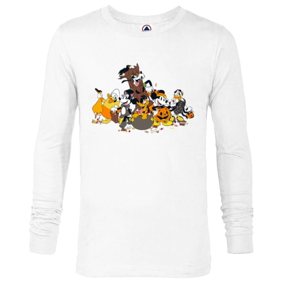 Disney Mickey Mouse and Friends Spooky Halloween Costumes - Long Sleeve T-Shirt for Men - Customized-White