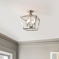 thumbnail image 6 of JONATHAN Y Plains Mini Lantern 12" 4-Light Iron Modern Farmhouse Pagoda LED Semi Flush Mount Lantern, Nickel, JYL7610D, 6 of 9