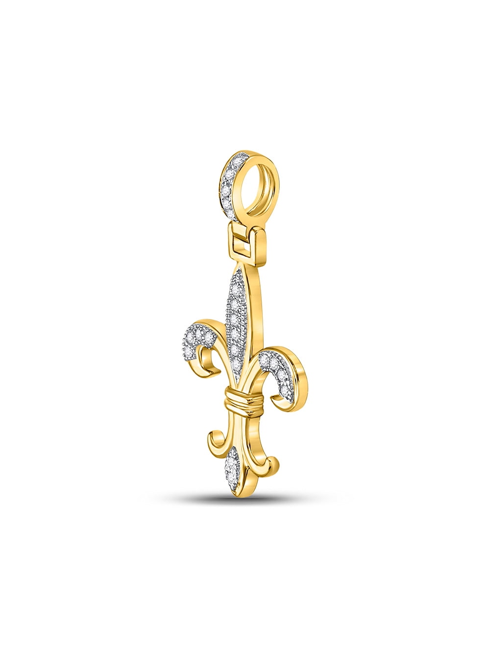 fleur de lis living patio furniture on Bocagold Bocagold 10kt Yellow Gold Mens Round Diamond Fleur De Lis Charm Pendant 1 6 Cttw Walmart Com Walmart Com