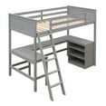 thumbnail image 5 of Harper & Bright Designs Twin Size Loft Bed with Desk and Shelves, Wooden Loft Bed with Storage for Adults, Gray, 5 of 15