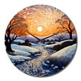 thumbnail image 4 of Designart "River at Night in Winter I" Landscapes Oversized Wall Clock, 4 of 5