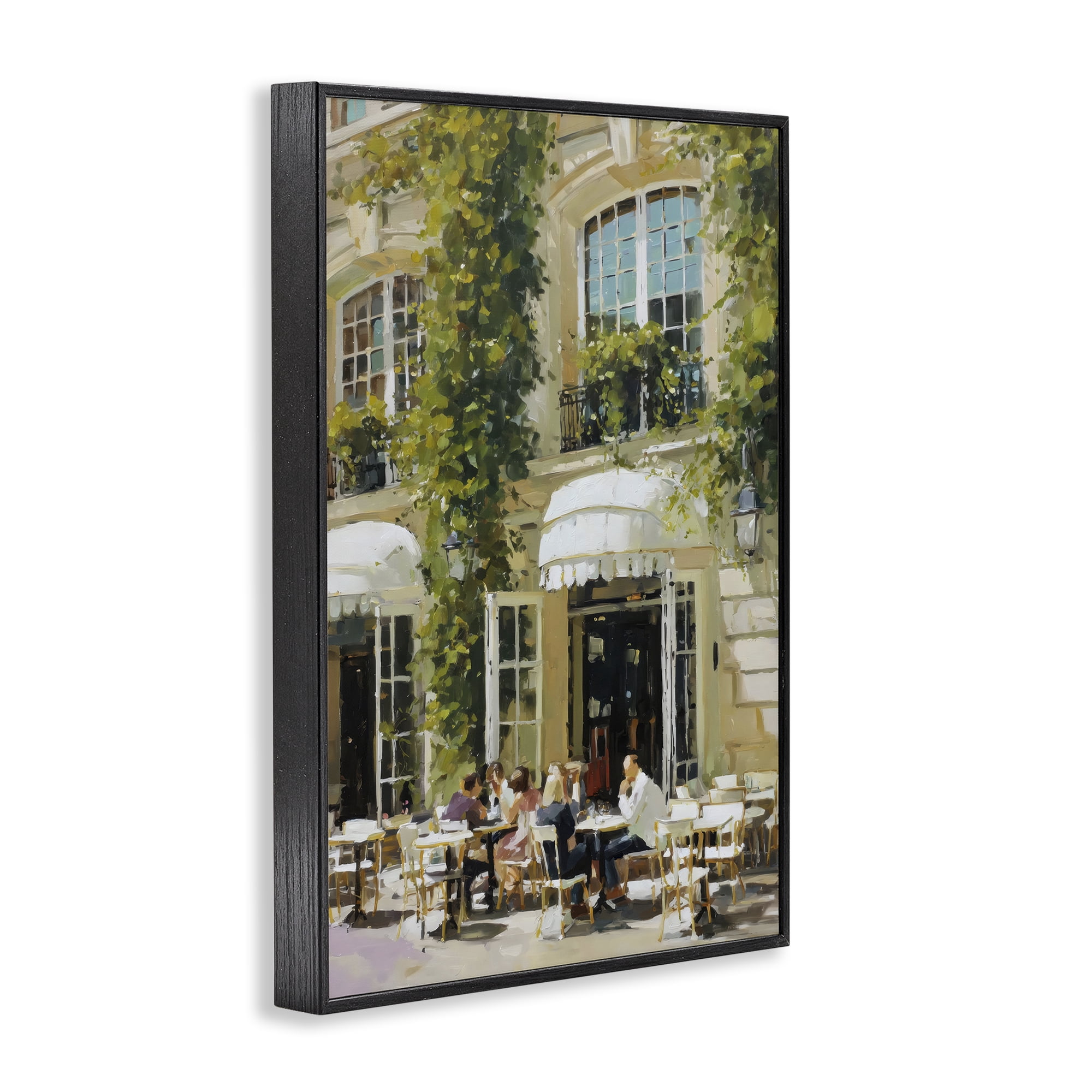 Stupell Industries Cafe Terrace with Ivy Black Framed Giclee Art, design by Petal Prints Design