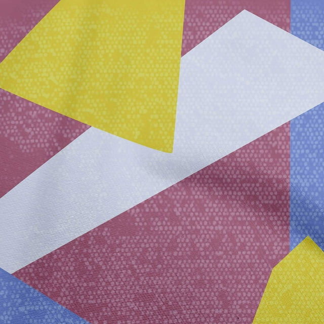 oneOone Cotton Silk Dark Magenta Fabric Geometric Abstract Random Shapes Sewing Craft Projects Fabric Prints By Yard 42 Inch Wide