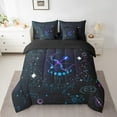 thumbnail image 2 of YST Sagittarius 7-Piece Comforter Set, Cosmic Nebula Bedding, Queen, Pink Galaxy, Neon Blue, 2 of 4