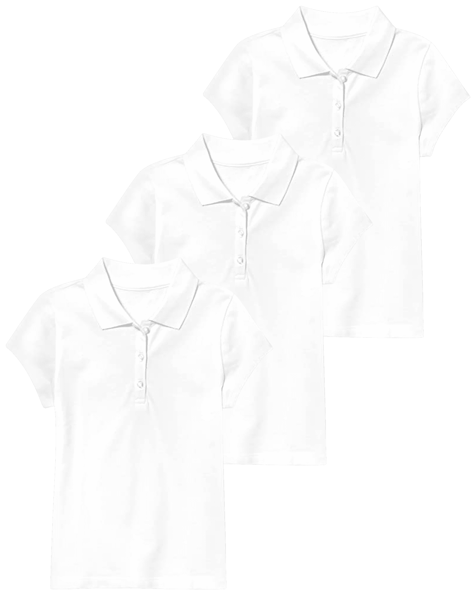 Jumpstart Girls' School Uniform Shirt 3 Pack Short Sleeve Polo TShirt (420)