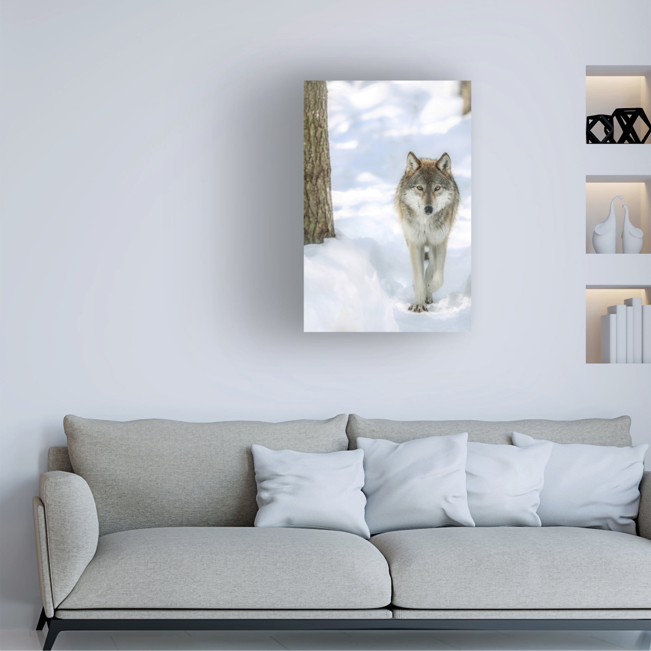 Canvas Wall Art - Carrie Ann Grippo-Pike 'Winter Wolf' Wall Art for Living Room, Bedroom, or Office Décor by Trademark Fine Art - 22 x 32 Inches