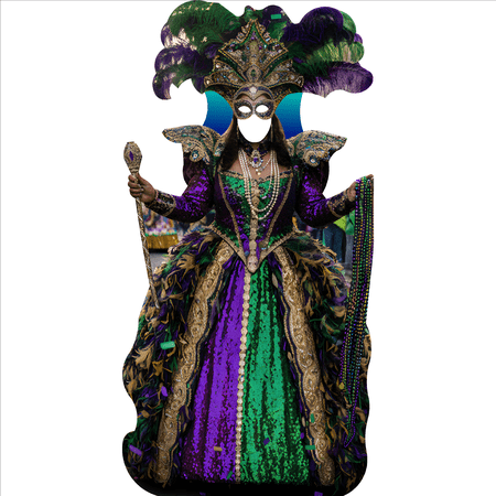 SS11358 New Orleans Mardi Gras Queen Woman Girl Stand In Cardboard Cutout Standee Standup