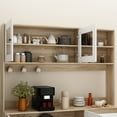 thumbnail image 6 of KULAGAGA Buffet Cabinet Sideboard with 4 Drawers, Microwave Storage Cabinet for Dining Room Kitchen, Brown, 6 of 7