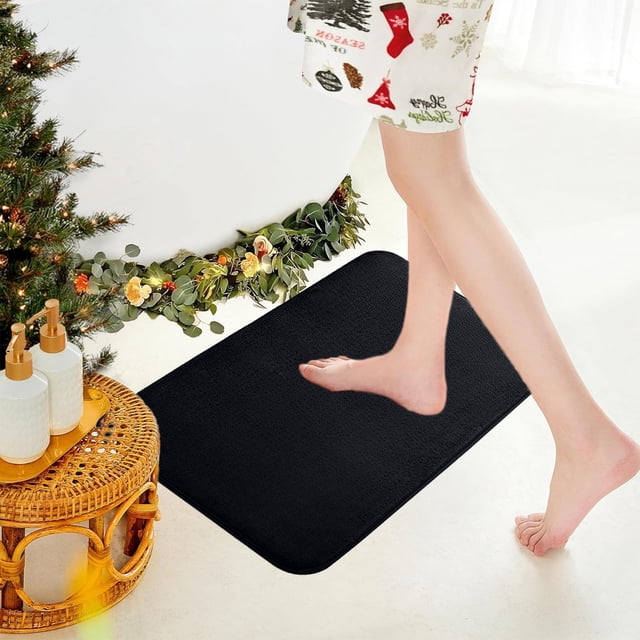 Super Soft Absorbent Velvet Fleece Bath Mat with Non-Slip Backing, Machine Washable, Quick Dry, 16x24 Inch for Bathroom Tub and Shower Floor