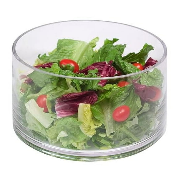 Artland 9.5" Round Glass Bowl, Clear | Fruit and Salad Bowl, Centerpiece Serving Bowl - Ingredient Mixing Bowl | Cylinder Shape - Glass Storage Container | Dishwasher Safe