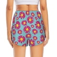 thumbnail image 4 of Uemuo Daisies Flowers Pattern Women's Athletic Shorts High Waisted Running Shorts with Liner Pockets Gym Elastic Workout Shorts-Medium, 4 of 9