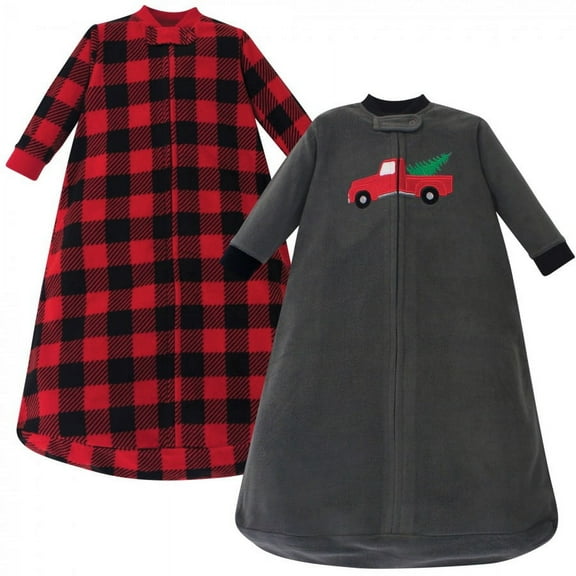 Hudson Baby Infant Boy Long-Sleeve Fleece Sleeping Bag, Christmas Tree, 0-9 Months