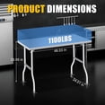 thumbnail image 3 of Stainless Steel Folding Table, Portable Camp Picnic Party Dining Table No Assembly Sturdy Folding Desk, 3 of 7