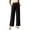 Black, variant on Wide Leg Pants for Women Lounge High Elastic Waist Trendy Lace Fringed Hem Trousers Summer Comfy Beach Clothes