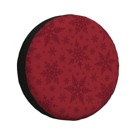 Spare Tire Cover Christmas Red Snowflakes Wheel Cover Tire Covers for Trailers Car Truck Camper Universal Tire Covering Fits Diameter 16 inch