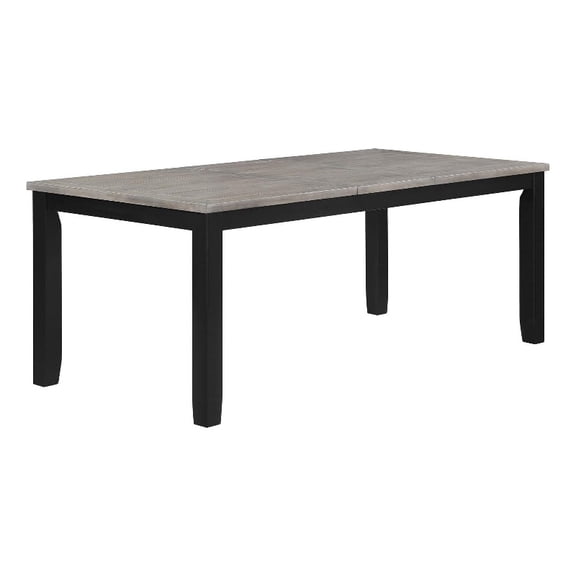 Benjara Elina 60-78" Dining Table- Extension Leaf- Gray Asian Hardwood- MDF
