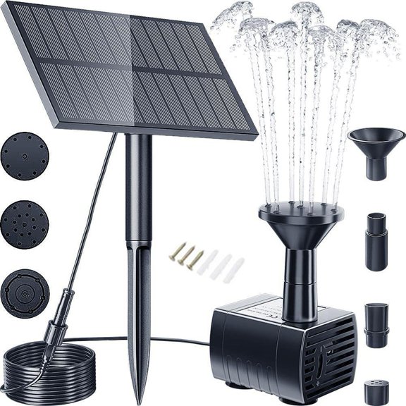 Efficient Solar Fountain with 1 5W 2 5W Panels for Garden Water Features