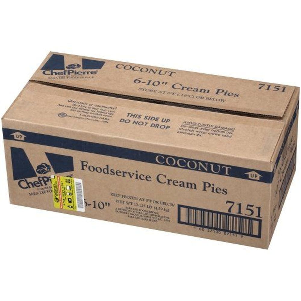 Chef Pierre 10 inch Traditional Coconut Cream Pie, 27 Ounce -- 6 per Case.