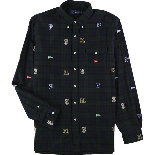 Camisa bordada con Botones para hombre Ralph Lauren azul XX-Large
