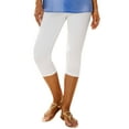 thumbnail image 3 of Sexy Dance Women's High Waisted Slim Leg Capri Yoga Pants, Solid Color, White, 3XL, 3 of 7