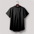 thumbnail image 3 of CHOK Womens Cotton Linen Button Down Shirts Plus Size Loose Fit Plain Summer Casual Solid Tops Blouses with Pocket, 3 of 5