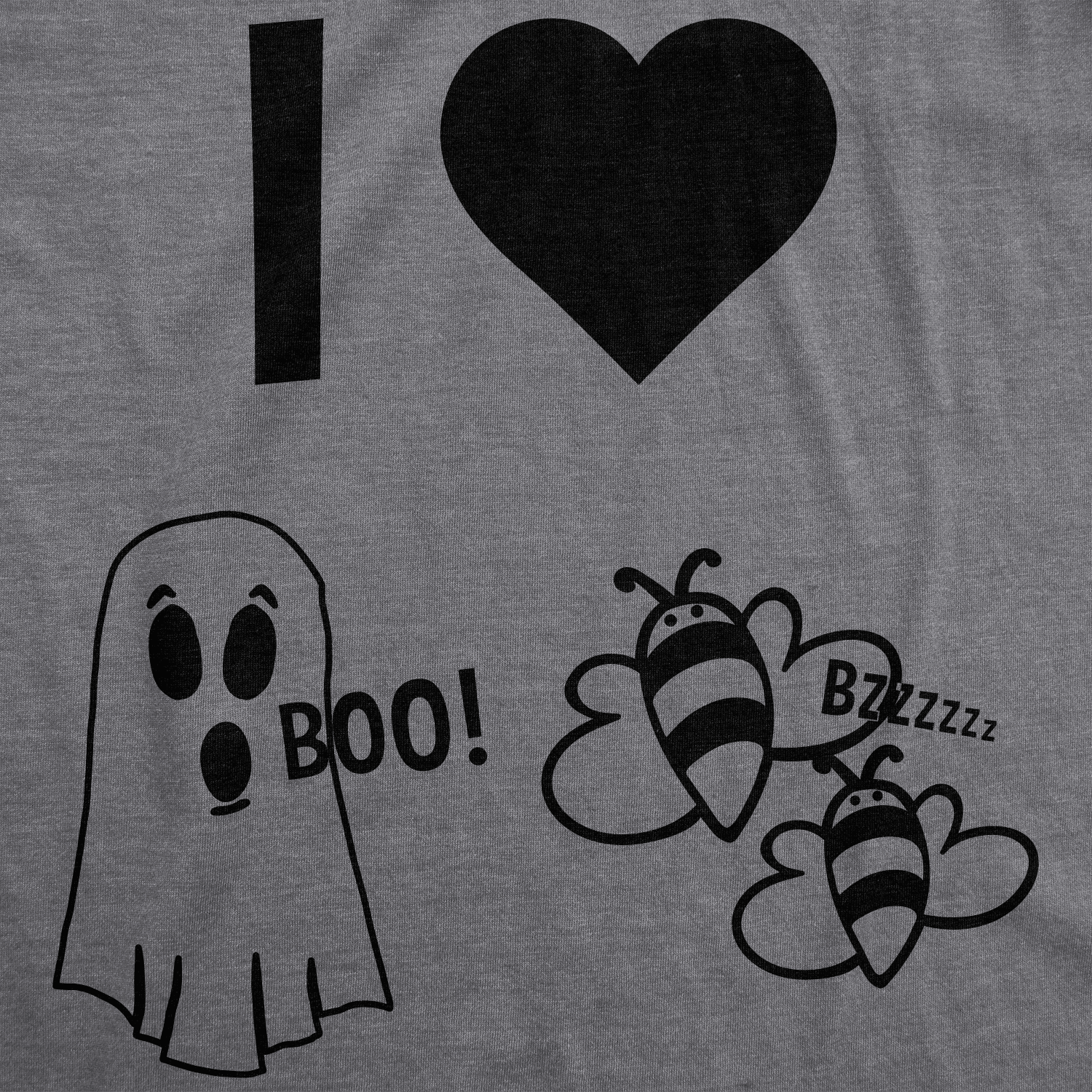 Mens I Heart Boo Bees Tshirt Funny Halloween Ghost Tee For Guys Dark Heather 