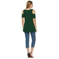 thumbnail image 4 of CEASIKERY Women's Casual Cold Shoulder Tunic Tops Loose Blouse Short Sleeve Shirts, 4 of 5