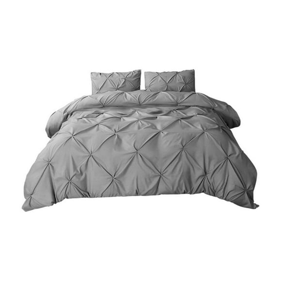 Maplenight Elegant 3-Piece Solid Color Queen Size Bed Set, Cooling Bed Sheets for Hot Sleepers - Soft Polyester, Breathable & Durable Gray