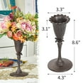 thumbnail image 3 of Sungmor Vintage Tulip Flower Tabletop Vase, Brown Cast Iron Decorative Centerpiece, Brown, 3 of 7