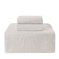thumbnail image 4 of Nestl Baby Quilts Kids Bedspread, 3-Piece Grid Weave Lightweight Toddler Bedding, Off White, 4 of 5