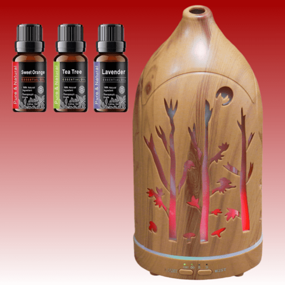 200ml Hollow Out Aromatherapy Air Wick Diffuser For Essential Oils  7 Colours LED Night Light Ornaments