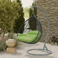 thumbnail image 6 of LeisureMod Hanging Swing Chair Two-Person Seater Egg Chair Grey Frame in Teardrop Design with Armrest Removable Zippered Washable Polyester Cushion Cover for Indoor and Patio Recluse Collection, 6 of 11