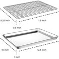 thumbnail image 2 of Ensemble de Plaques de Cuisson avec Grille de Refroidissement (2 Plaques + 2 Grilles), Plaque à Biscuits en Acier Inoxydable 314L, Plateau de Cuisson avec Grille pour Four, Lavable au Lave-Vaisselle, Non Toxique, Robuste et Facile à Nettoyer (4, 12 Pouces), 2 of 7